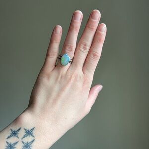 Sterling silver/opal Size 6 Ring